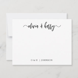 Correspondance Carte de note Mariage noir noir