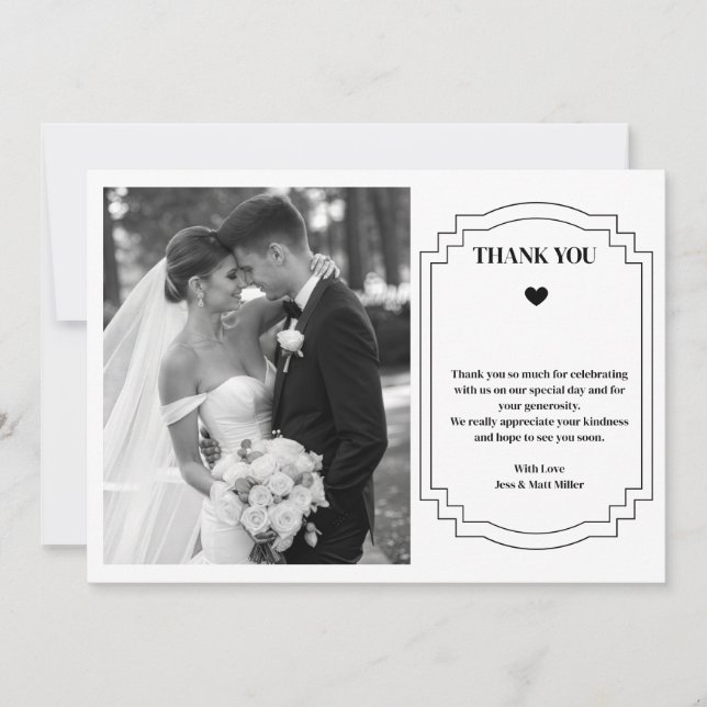 Correspondance Carte de note Merci mariage (Devant)
