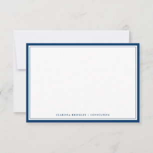 Correspondance Carte de note minimale à plat bleu minuit