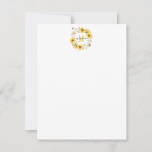 Correspondance Carte de note Monogram Daisies