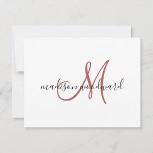 Correspondance Carte de note Monogramme en terre cuite moderne