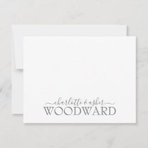 Correspondance Carte de note Monogramme Mariage de nom de couple