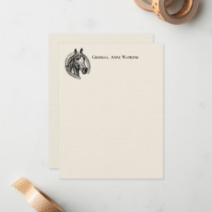 Correspondance Carte de note Monogramme vintage Horse