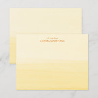 Carte de note Ombre couleur Aquarelle Jaune illumi