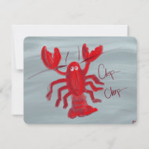 Carte de note peinte à l'huile Chop Chop Lobster