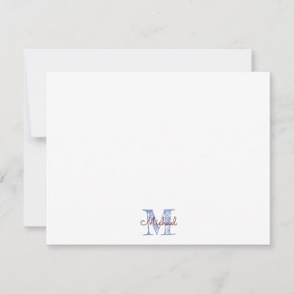 Correspondance Carte de note personnalisée avec monogramme pour g