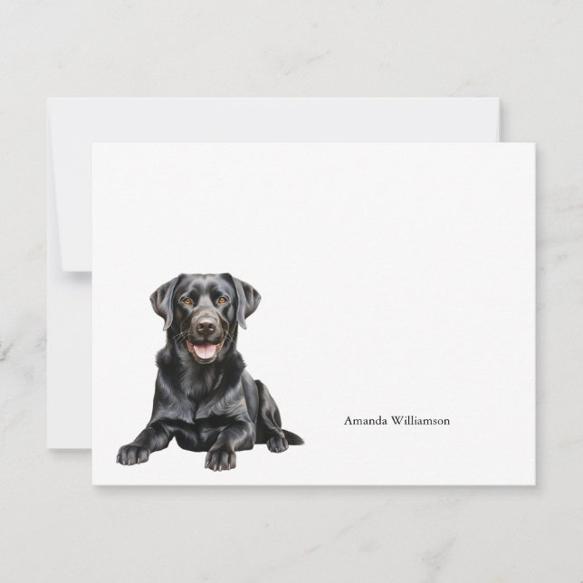 Correspondance Carte de note personnalisée Black Labrador (Devant)