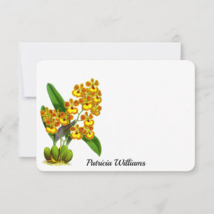 Correspondance Carte de note personnalisée Fleur Orange Jaune