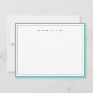 Correspondance Carte de note personnalisée turquoise Bordure mini