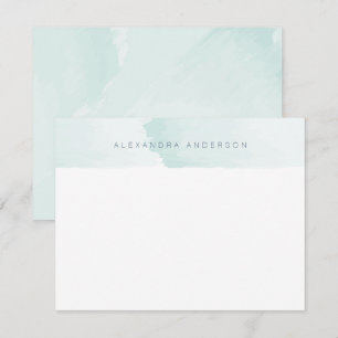 Correspondance Carte de note personnelle Aqua Blue Watercolor