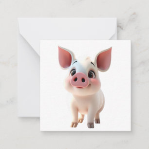 Correspondance Carte de note Piglet Cute