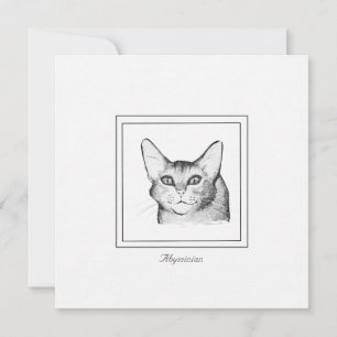 Correspondance Carte de note plat de dessin de chat Abyssinian