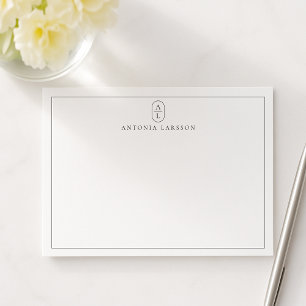 Correspondance Carte de note plat de nom de monogramme minimalist