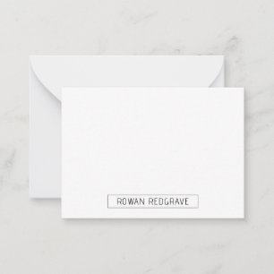 Correspondance Carte de note plat de nom minimaliste moderne
