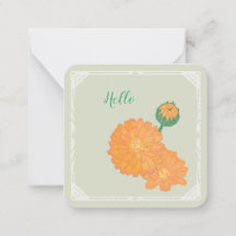 Carte de note plat Marigold "Hello"