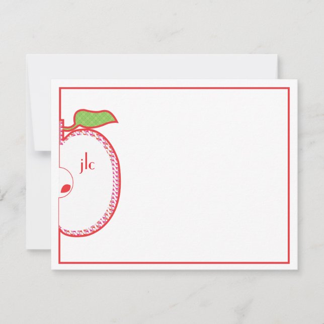 Correspondance Carte de note plat Monogram Red Apple (Devant)