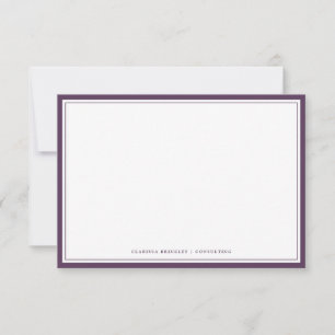 Correspondance Carte de note Plum Purple Plat Minimale