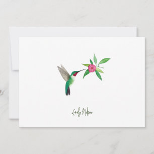 Correspondance Carte de note pour colibri à queue large personnal