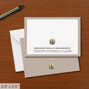 Correspondance Carte de note professionnelle élégante Emblem Or
