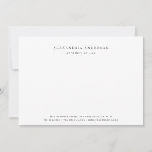 Correspondance Carte de note professionnelle minimaliste pour avo