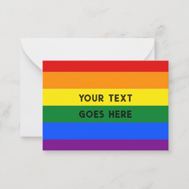 Correspondance Carte de note RAINBOW vide plat pour personnaliser (Devant)