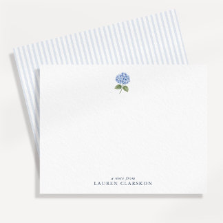 Correspondance Carte de note simple élégante à motif d'hortensia