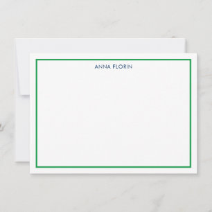 Correspondance Carte de note verte Kelly Bordure simple