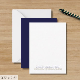 Correspondance Carte de notes commerciales bleu marine et or