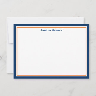 Correspondance Carte de notes de bord marine et orange