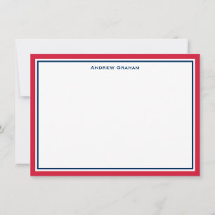 Correspondance Carte de notes frontalières rouge et marine