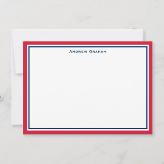 Correspondance Carte de notes frontalières rouge et marine