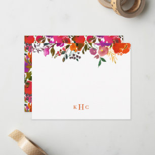 Correspondance Carte de papier à lettres monogramme floral dynami