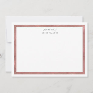 Correspondance Carte de papier à lettres rose or art déco monogra