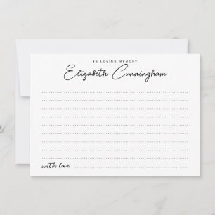 Correspondance Carte de présence chic minimaliste en souvenir aff