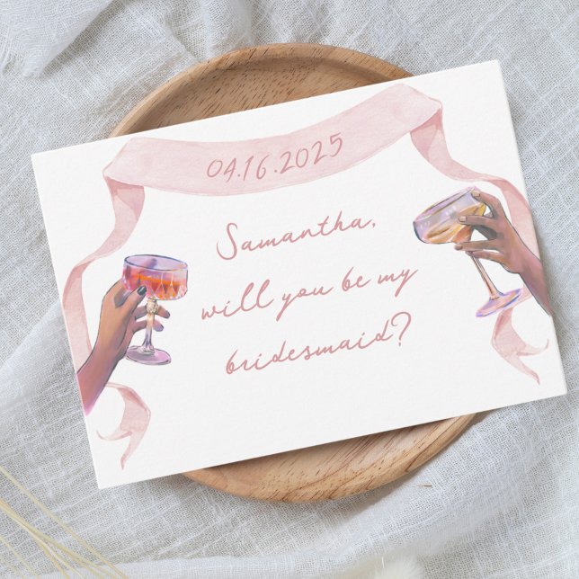 Correspondance Carte de proposition de femme d'accueil personnali (Cute personalized bridesmaid proposal card! )