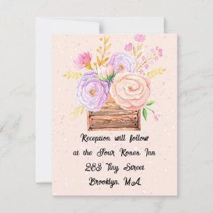 Correspondance Carte de réception pour Peach Rustic Mariage
