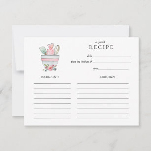 Correspondance Carte de recette de bol mélangeur aquarelle avec u