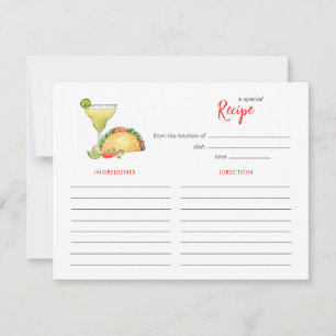 Correspondance Carte de recette de douche nuptiale Taco et Tequil