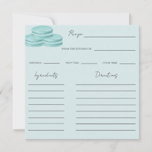 Correspondance Carte de recette de Fête des mariées bleu turquois