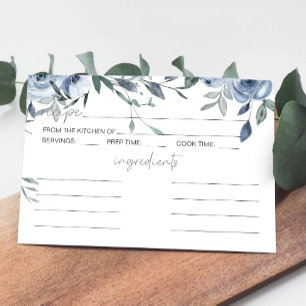 Correspondance Carte de recette de mariage aux fleurs bleues pous