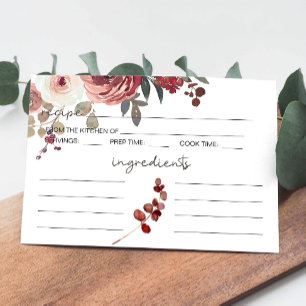 Correspondance Carte de recette de mariage aux roses florales rou