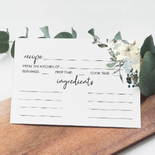 Correspondance Carte de recette de mariage floral Roses blanches