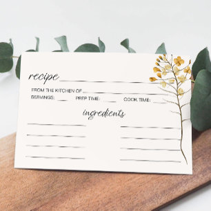 Correspondance Carte de recette de mariage florale miniature vint