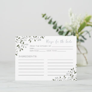 Correspondance Carte de recette pour la mariée de la Branche Flor