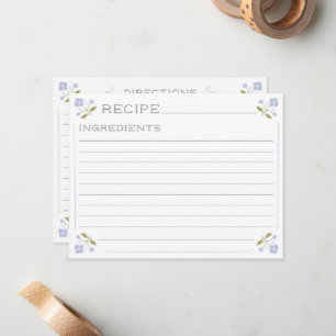 Correspondance Carte de recette Vintage pourpre