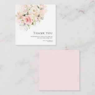Correspondance Carte de remerciement 75e anniversaire fleurs rose