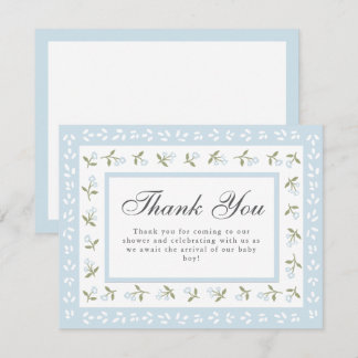 Correspondance Carte de remerciement bébé garçon à bordure floral