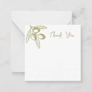 Correspondance Carte de remerciement de mariage à l'olive méditer
