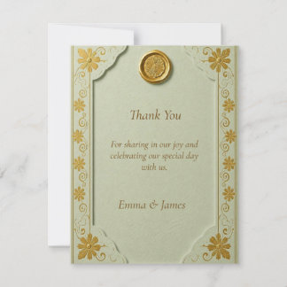 Correspondance Carte de remerciement de mariage à sceau de cire v