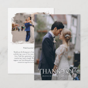 Correspondance Carte de remerciement de mariage élégante avec pho